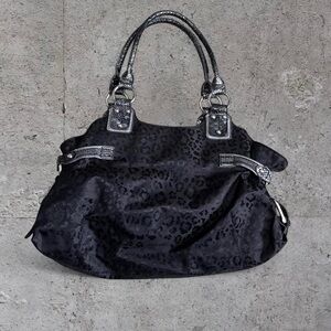 Spring Vintage Y2K Black Leopard Print Shoulder Bag